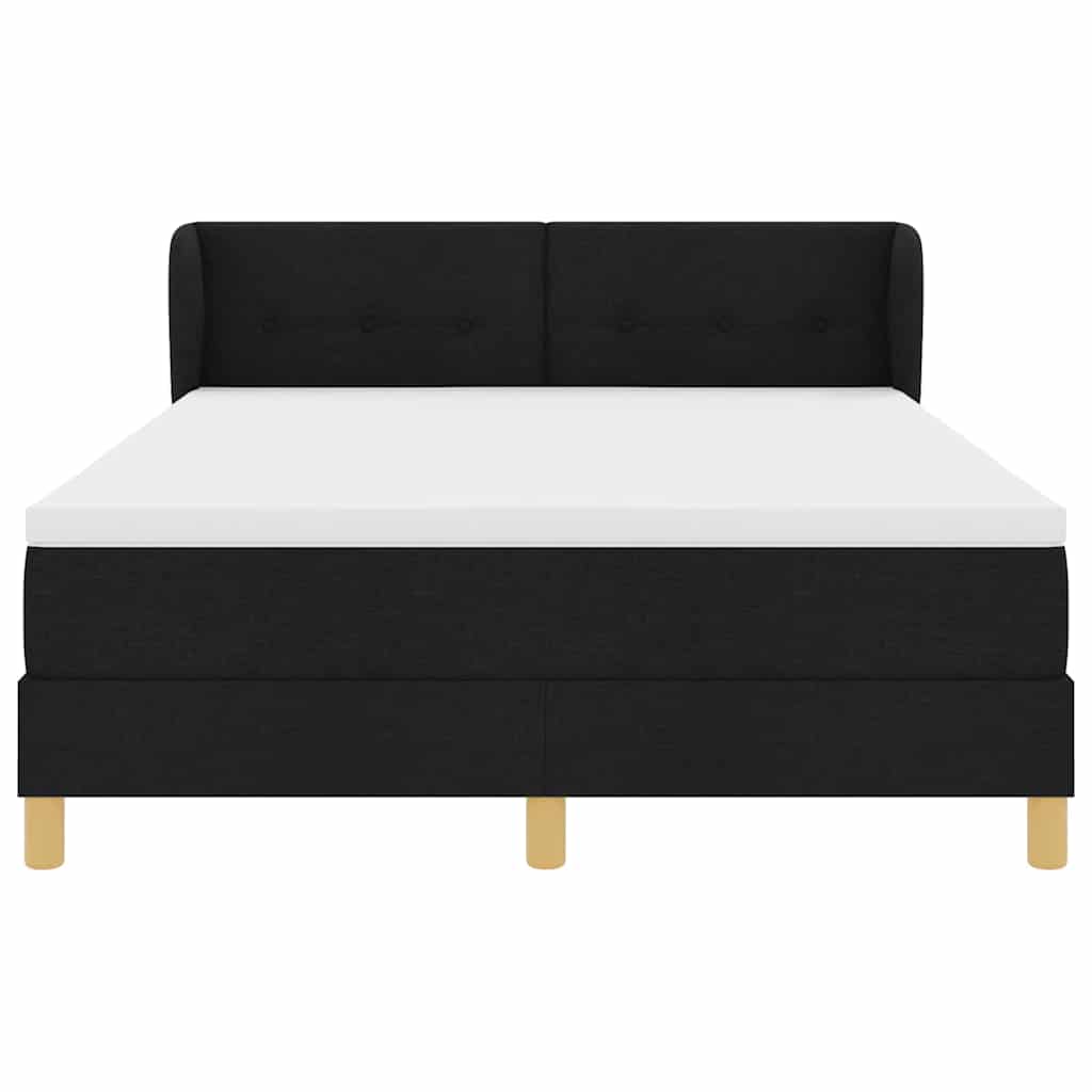 vidaXL Letto a molle con materasso crema 90x200 cm Nero 140 x 190 cm
