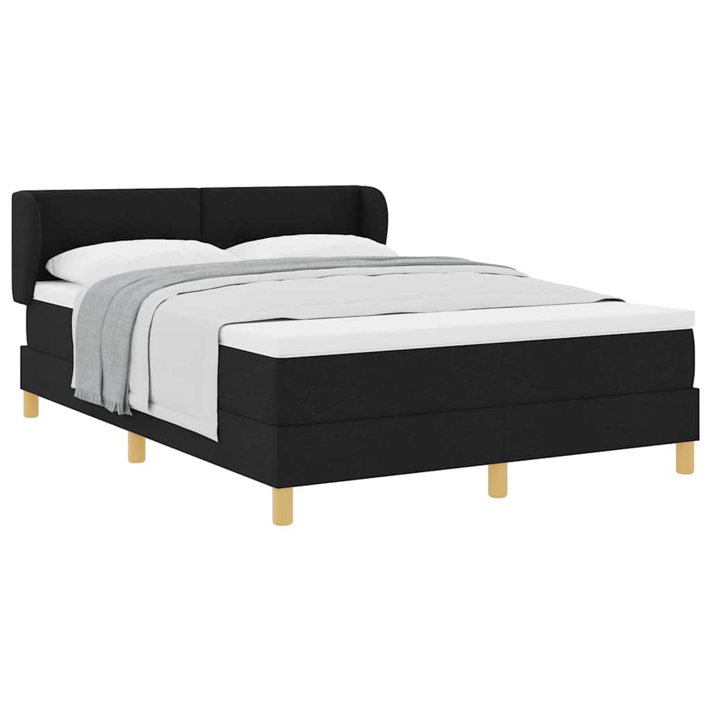vidaXL Letto a molle con materasso crema 90x200 cm Nero 140 x 190 cm