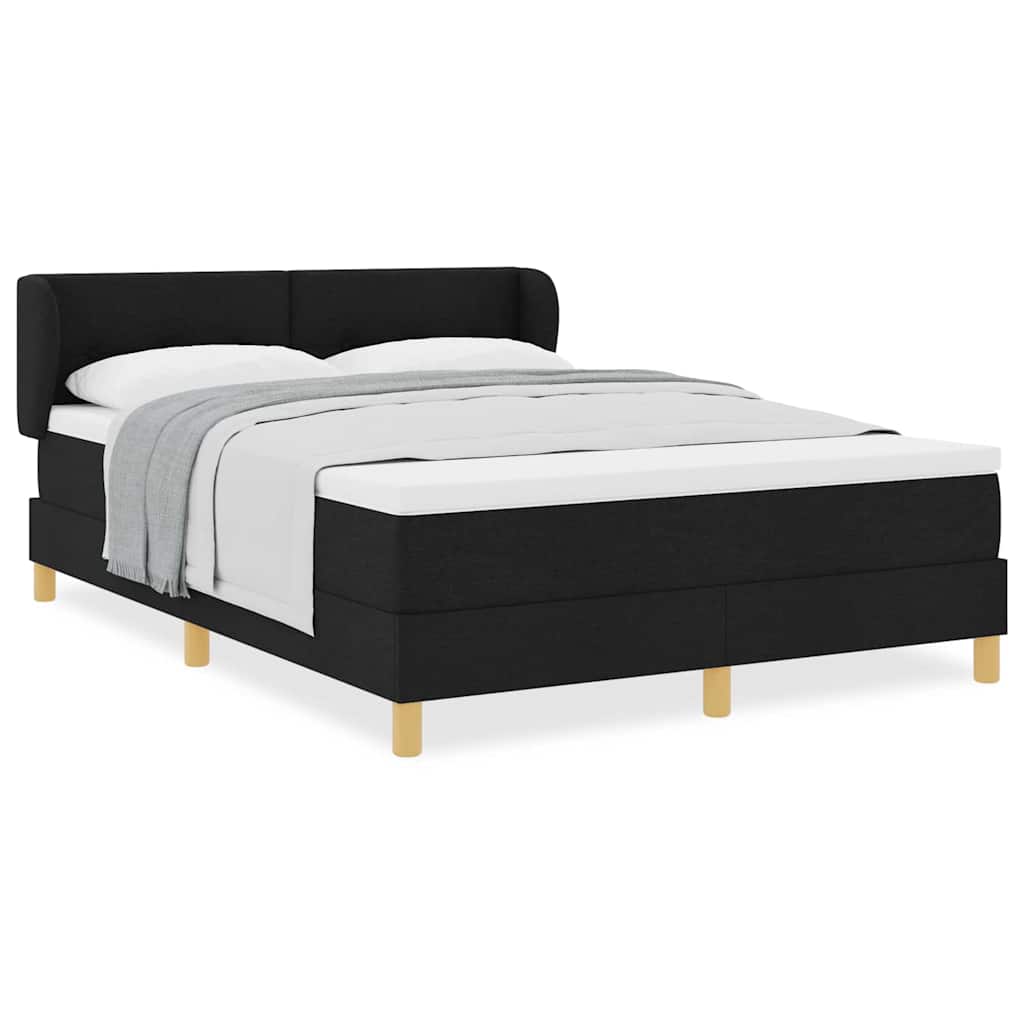vidaXL Letto a molle con materasso crema 90x200 cm Nero 140 x 190 cm