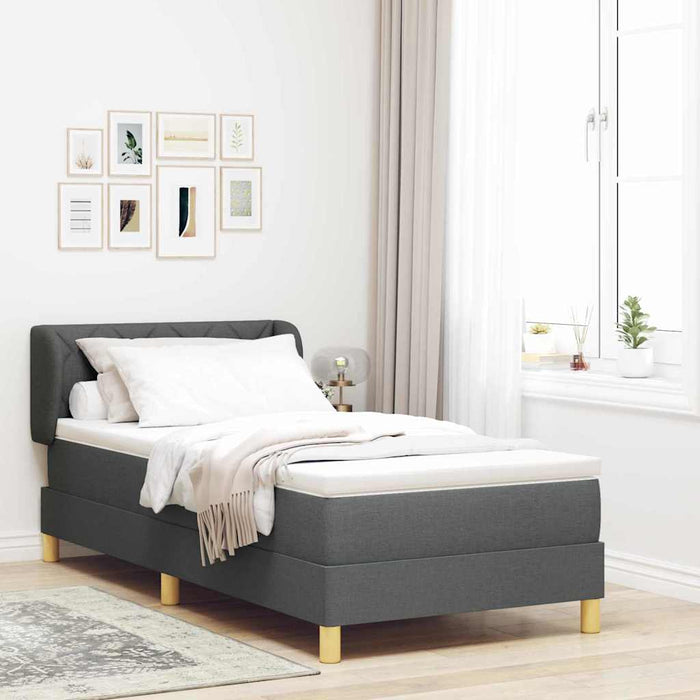 Letto a molle con materasso Grigio scuro 90 x 190 cm Tessuto 3340249