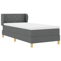 Letto a molle con materasso Grigio scuro 90 x 190 cm Tessuto 3340249