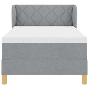 Letto a molle con materasso Grigio chiaro 100 x 200 cm Tessuto 3340262