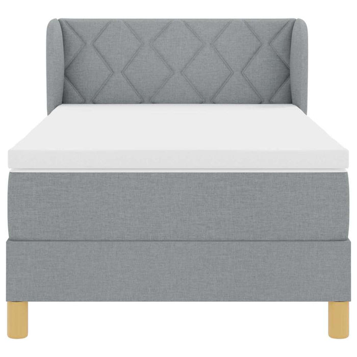 Letto a molle con materasso Grigio chiaro 100 x 200 cm Tessuto 3340262