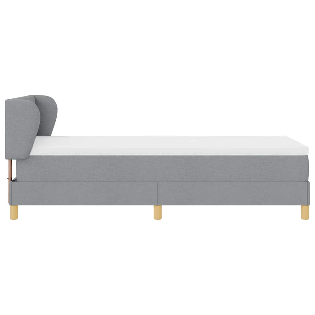 Letto a molle con materasso Grigio chiaro 100 x 200 cm Tessuto 3340262