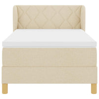 Letto a molle con materasso Crema 100 x 200 cm Tessuto 3340267