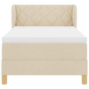 Letto a molle con materasso Crema 100 x 200 cm Tessuto 3340267