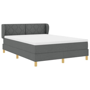 Letto a molle con materasso Grigio scuro 140 x 200 cm Tessuto 3340277