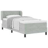 Letto a molle con materasso-Struttura Letto con Materasso Grigio chiaro 90 x 190 cm Velluto 605310