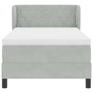 Letto a molle con materasso-Struttura Letto con Materasso Grigio chiaro 90 x 190 cm Velluto 605310