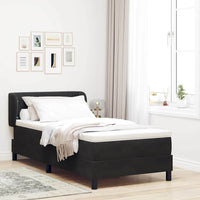 Letto a molle con materasso Nero 90 x 190 cm Velluto 3340312