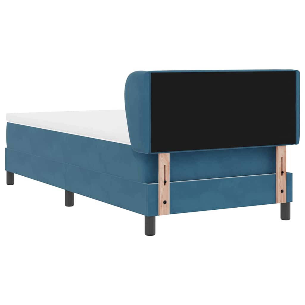Letto a molle con materasso-Struttura Letto con Materasso Blu scuro 90 x 190 cm Velluto 237505