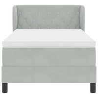 Letto a molle con materasso-Struttura Letto con Materasso Grigio chiaro 90 x 200 cm Velluto 132925