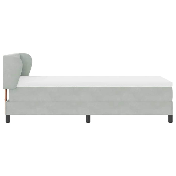 Letto a molle con materasso-Struttura Letto con Materasso Grigio chiaro 90 x 200 cm Velluto 132925
