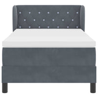 Letto a molle con materasso Grigio scuro 100 x 200 cm Velluto 3340323