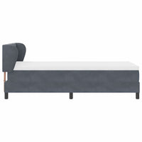 Letto a molle con materasso Grigio scuro 100 x 200 cm Velluto 3340323