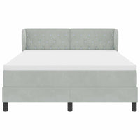 Letto a molle con materasso Grigio chiaro 140 x 190 cm Velluto 3340328