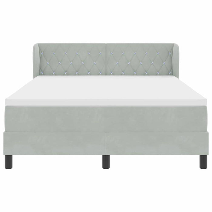 Letto a molle con materasso Grigio chiaro 140 x 190 cm Velluto 3340328