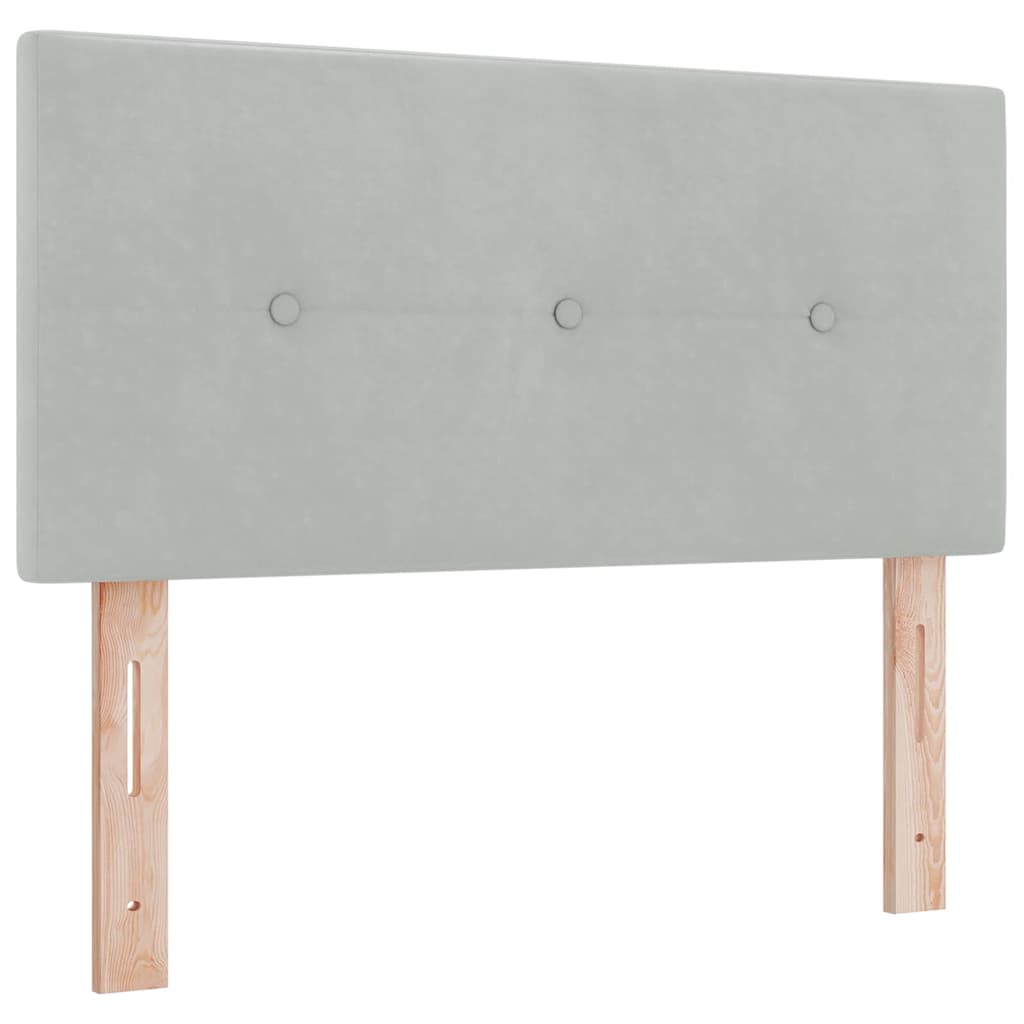 Letto a molle con materasso-Struttura Letto con Materasso Grigio chiaro 90 x 190 cm Velluto 699207