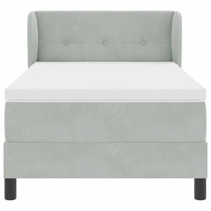 Letto a molle con materasso-Struttura Letto con Materasso Grigio chiaro 90 x 190 cm Velluto 699207