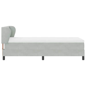 Letto a molle con materasso-Struttura Letto con Materasso Grigio chiaro 90 x 190 cm Velluto 699207