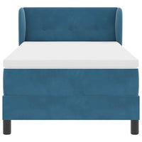 Letto a molle con materasso-Struttura Letto con Materasso Blu scuro 90 x 200 cm Velluto 596707