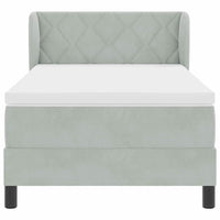 Letto a molle con materasso-Struttura Letto con Materasso Grigio chiaro 90 x 190 cm Velluto 605802