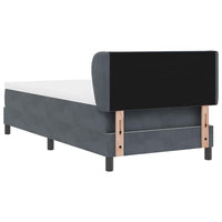 Letto a molle con materasso-Struttura Letto con Materasso Grigio scuro 90 x 190 cm Velluto 124564