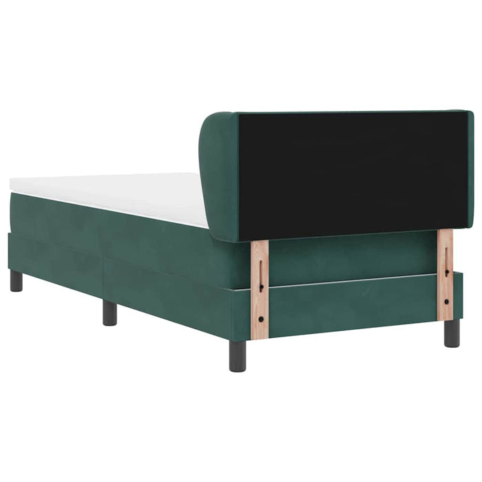 Letto a molle con materasso Verde scuro 100 x 200 cm Velluto 3340433