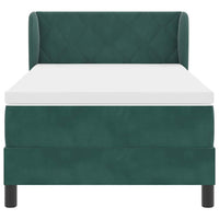 Letto a molle con materasso Verde scuro 100 x 200 cm Velluto 3340433