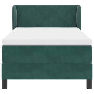 Letto a molle con materasso Verde scuro 100 x 200 cm Velluto 3340433