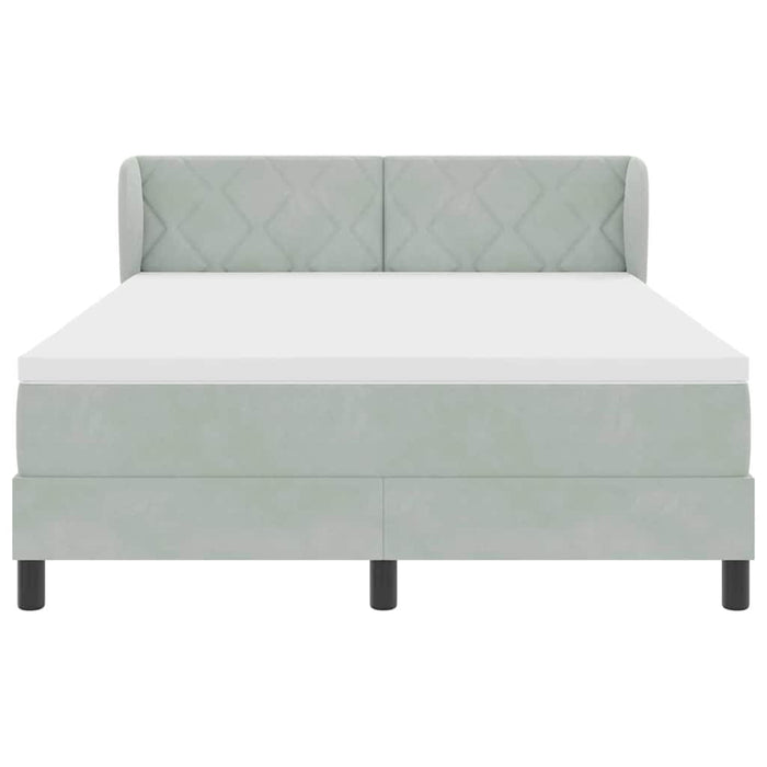 Letto a molle con materasso Grigio chiaro 140 x 190 cm Velluto 3340436