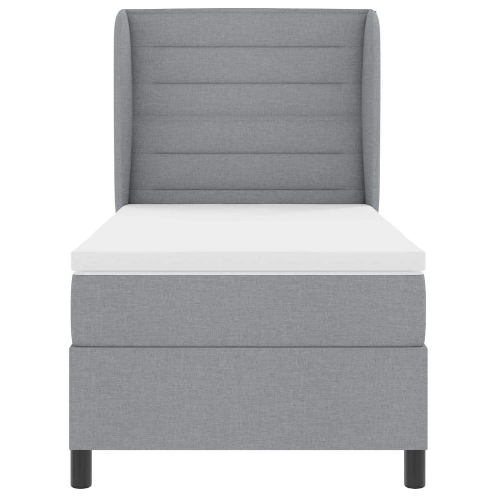 vidaXL Letto a molle con materasso Grigio chiaro 90 x 200 cm Tessuto