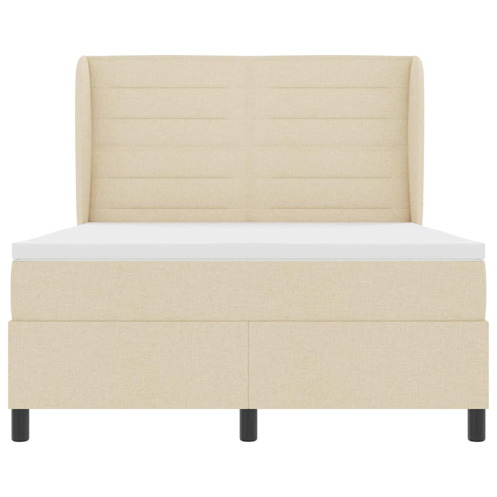 Letto a molle con materasso Crema 160 x 200 cm Tessuto 3340513