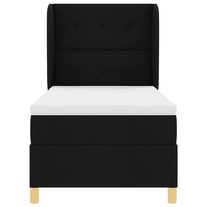 Letto con molle e materasso Grigio Scuro 90x190 cm Tessuto Nero 3340741