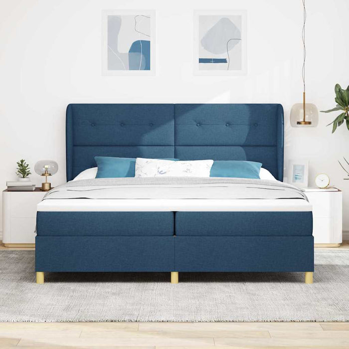 Letto con molle e materasso Grigio Scuro 90x190 cm Tessuto Blu 3340780