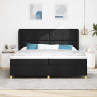 Letto con molle e materasso Grigio Scuro 90x190 cm Tessuto Nero 3340839