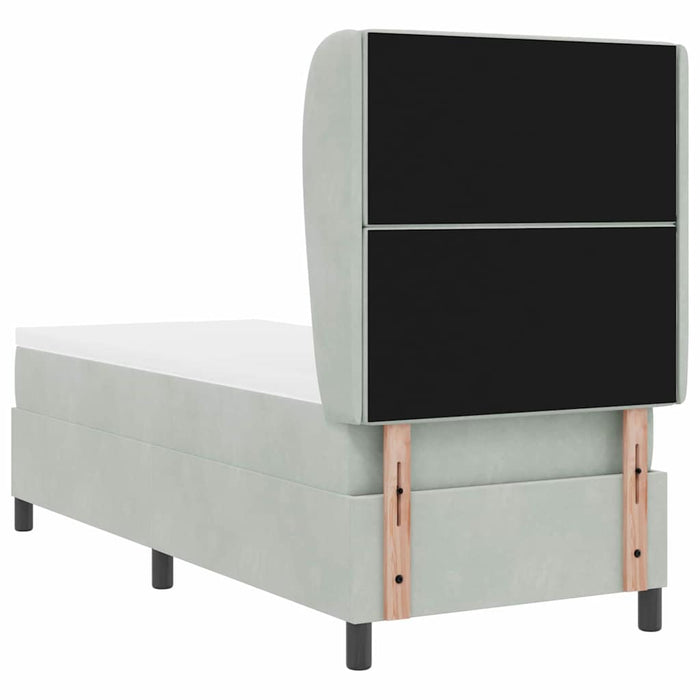 Letto a molle con testiera Grigio chiaro 200 x 80 cm Poliestere 3340844