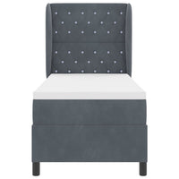 Letto a molle con materasso Grigio scuro 200 x 80 cm Poliestere 3340845