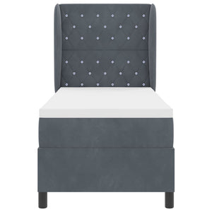 Letto a molle con materasso Grigio scuro 200 x 80 cm Poliestere 3340845