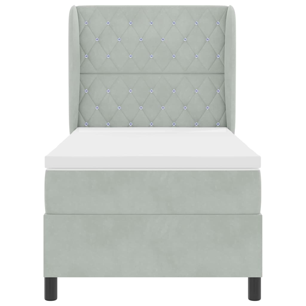 Letto a molle Grigio chiaro 200 x 100 cm Poliestere 3340862