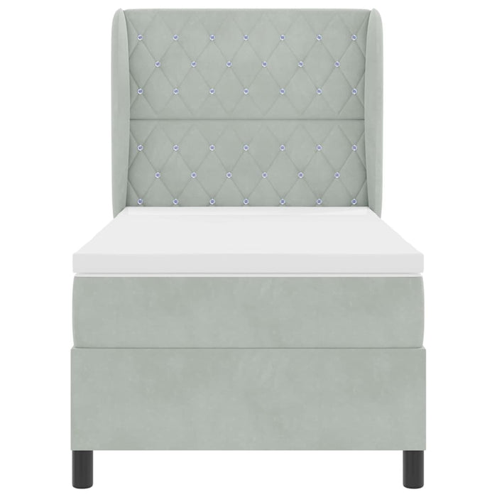 Letto a molle Grigio chiaro 200 x 100 cm Poliestere 3340862