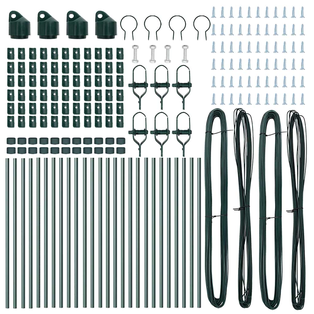 Palo della recinzione 26 pcs Verde 3.2 x 3.2 x 80 cm Acciaio 3350109