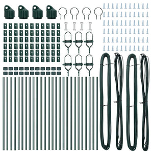 Palo della recinzione 26 pcs Verde 3.2 x 3.2 x 100 cm Acciaio 3350113