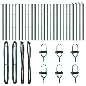 Palo della recinzione 26 pcs Verde 3.2 x 3.2 x 120 cm Acciaio 3350115