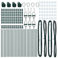 Palo della recinzione 26 pcs Verde 3.2 x 3.2 x 120 cm Acciaio 3350115