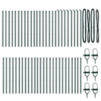 Palo della recinzione 52 pcs Verde 3.2 x 3.2 x 120 cm Acciaio 3350116