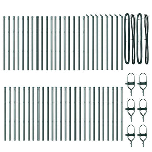 Palo della recinzione 52 pcs Verde 3.2 x 3.2 x 120 cm Acciaio 3350116