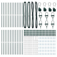 Palo della recinzione 26 pcs Verde 3.2 x 3.2 x 150 cm Acciaio 3350117
