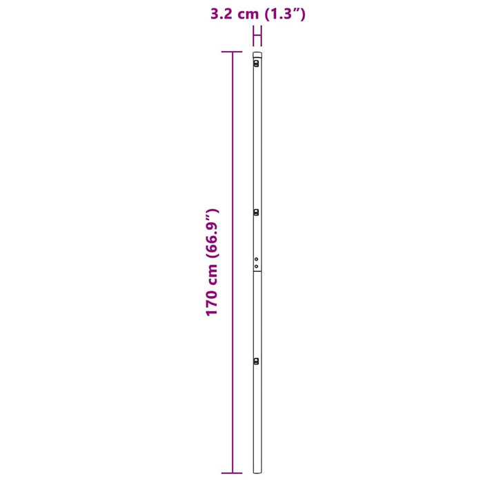 Palo della recinzione 26 pcs Verde 3.2 x 3.2 x 170 cm Acciaio 3350119
