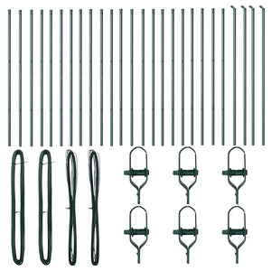 Palo della recinzione 26 pcs Verde 3.2 x 3.2 x 190 cm Acciaio 3350121